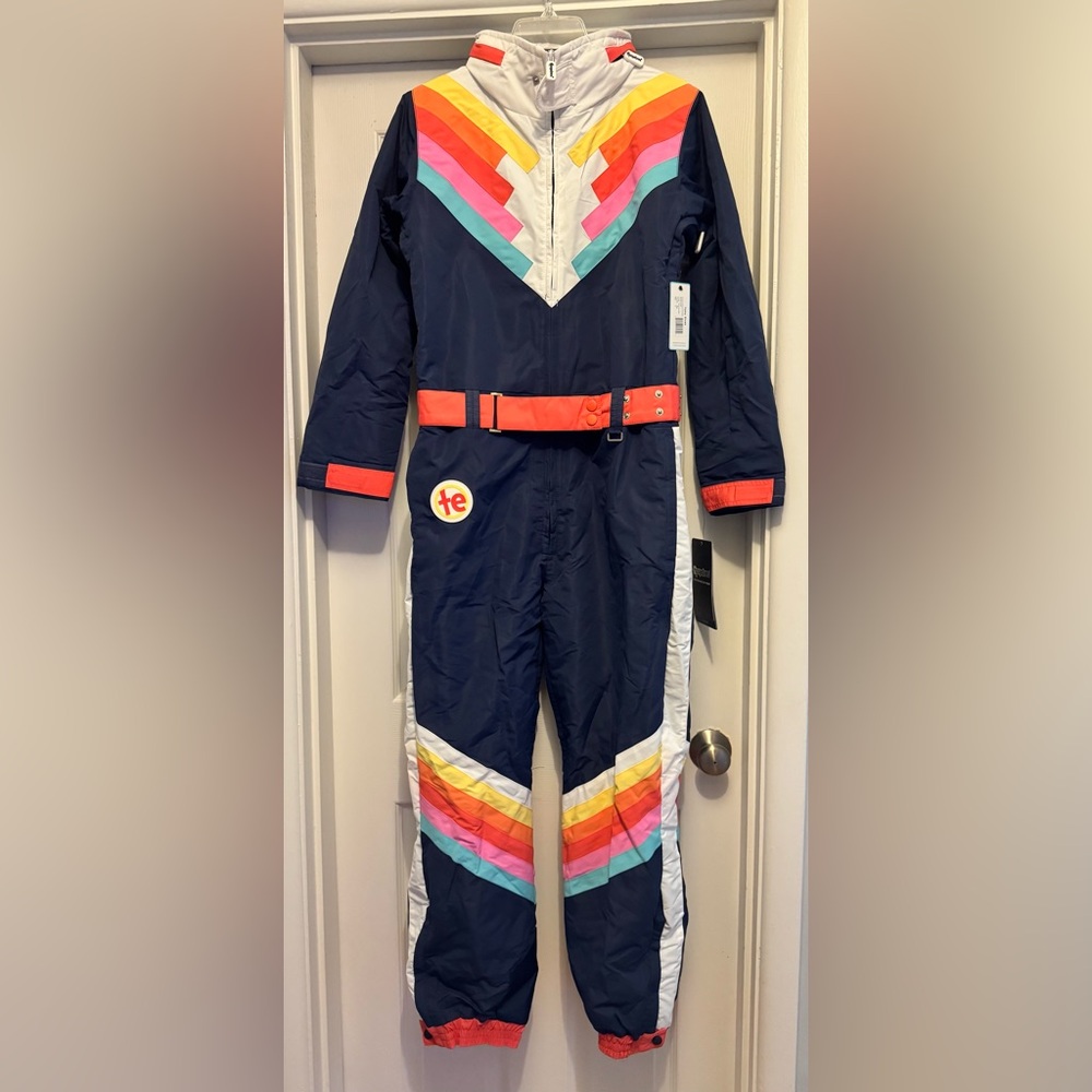 Tipsy Elves Women’s Santa Fe Shredder Snow Suit - Multicolor Chevron Jumpsuit